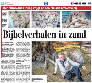 Artikel De Telegraaf Bijbelverhalen in zand